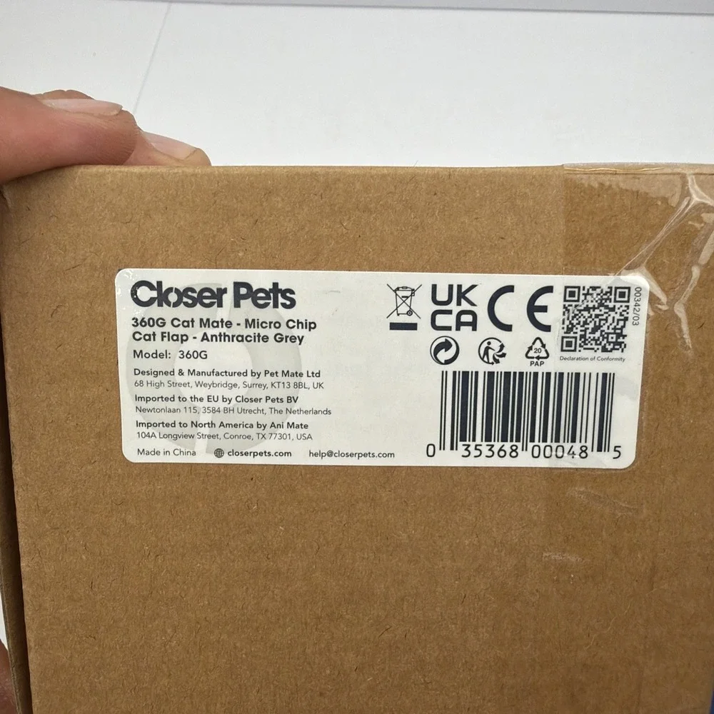 Closer Pets Cat Mate 360G Microchip Cat Flap Smart Pet Door Anthracite Grey